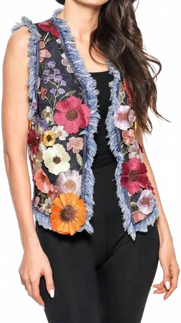 Adore 3D Floral Vest Blue Medium 3