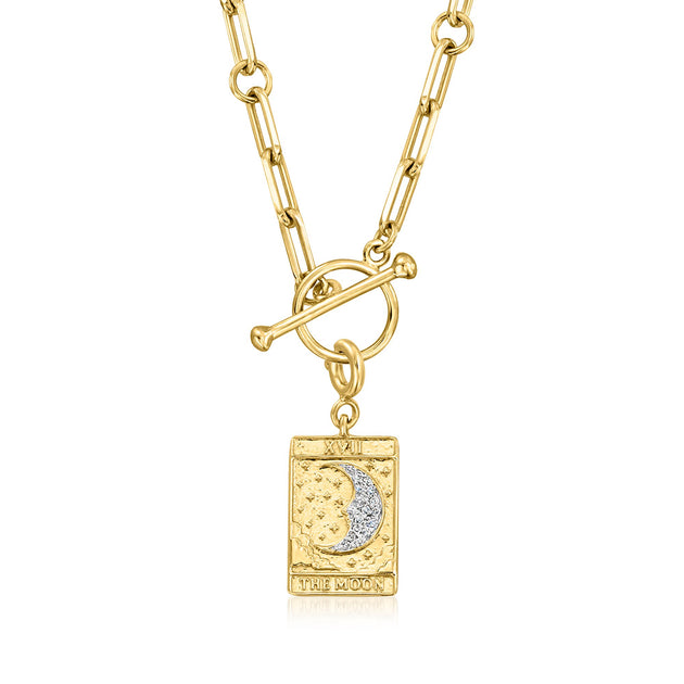 Ross-Simons The Moon Tarot Card Charm Gold 4