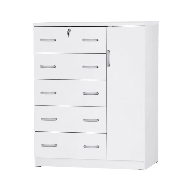 Better Home Products JCF Sofie 5 Drawer Wooden Tall Chest 2