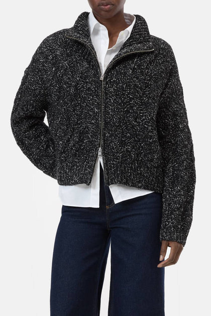 CLOSED Troyer Zip Cardigan Gris Medium 2