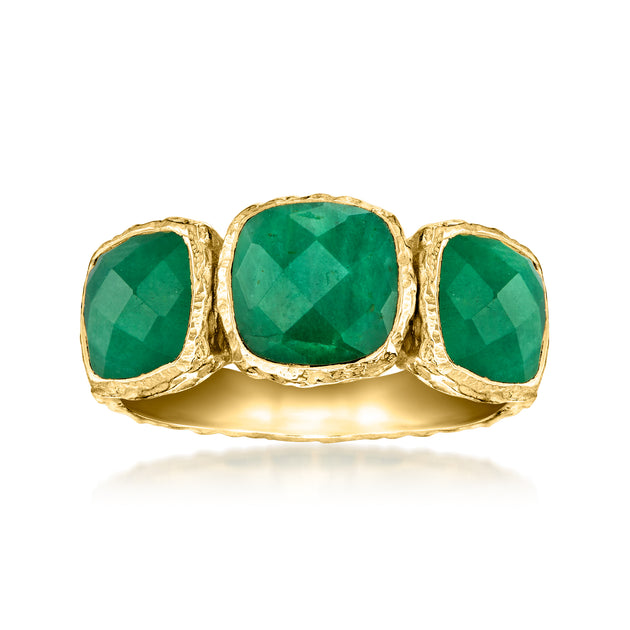 Ross-Simons Emerald 3-Stone Ring Green US 9 2