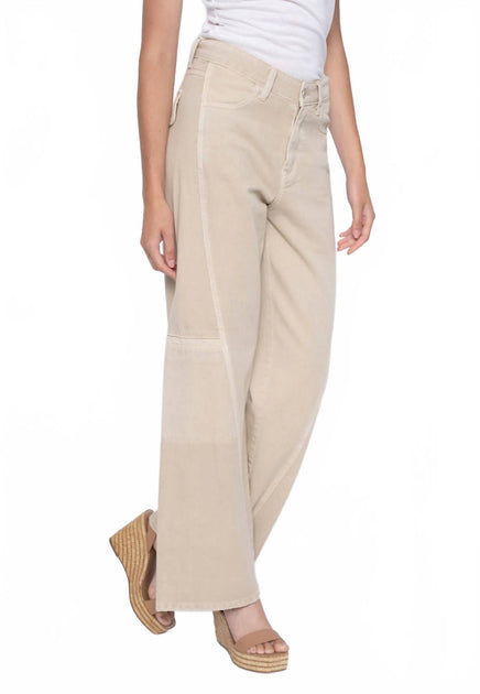 Picadilly Wide-Leg Denim Jeans Beige US 10 4