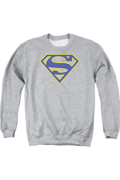 Gildan Superman Shield Crewneck Sweatshirt Grey Small 2