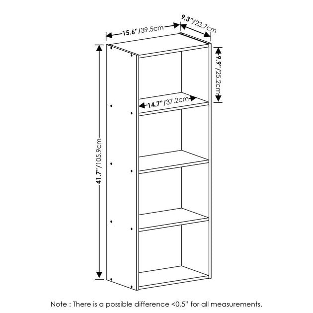 Furinno Luder Bookcase French Oak 3