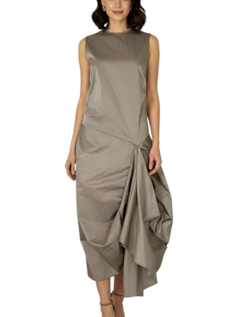 STAUD Viola Sleeveless Dress Beige XS 2
