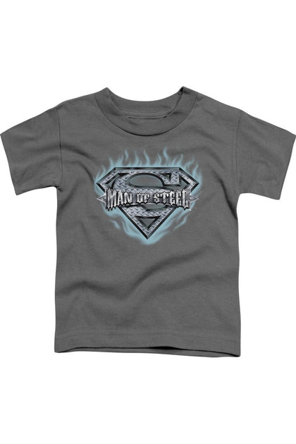 Gildan Superman Man Of Steel Shield T-Shirt Grey Small 2
