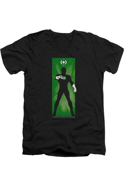 Gildan DC Comics Green Lantern Block V-Neck T-Shirt Black Large 2