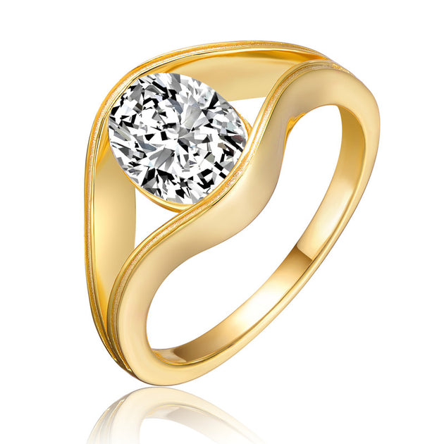 Stella Valentino Solitaire Engagement Ring Silver US 6 2