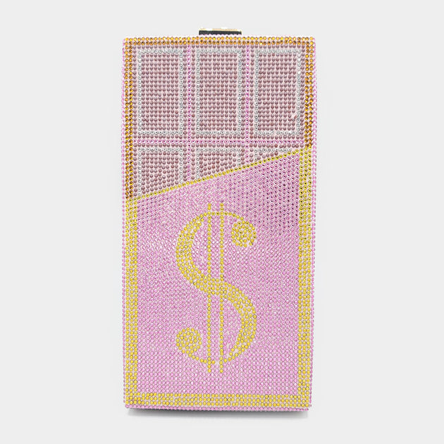 FASHNZFAB Dollar Sign Vertical Clutch Bag Multi One Size 7