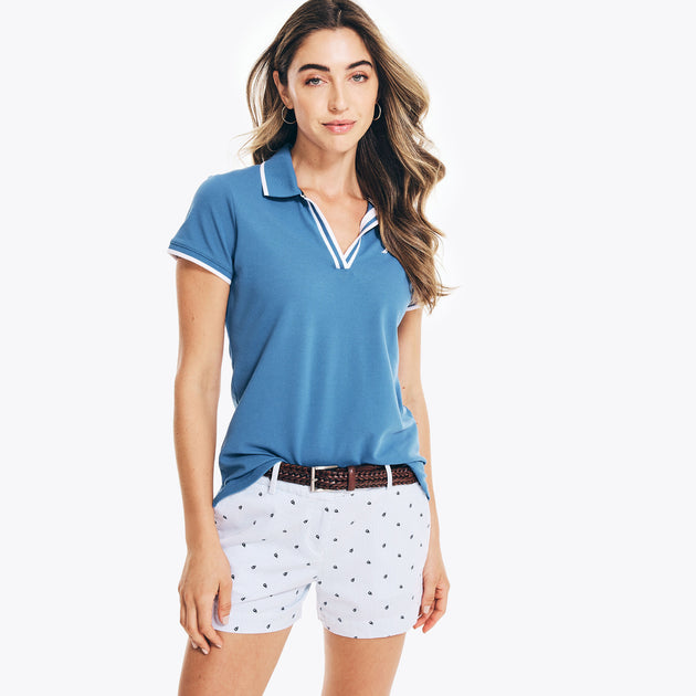 Nautica Ocean Split-Neck Polo Blue Medium 4