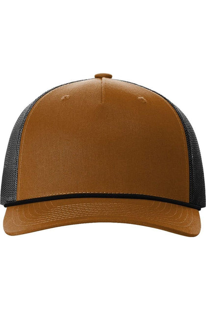 Richardson Five-Panel Trucker Rope Cap Brown One Size 2