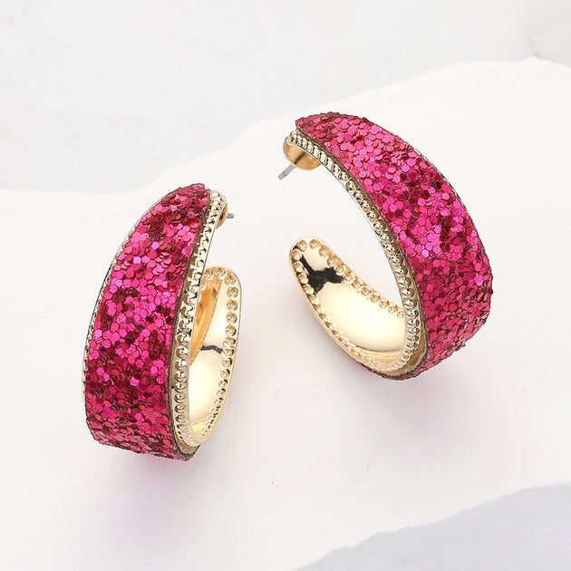 FASHNZFAB Hoop Earrings Blue 3