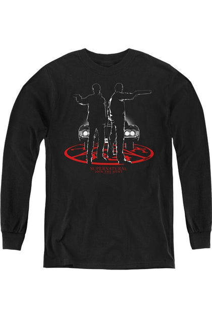 Gildan Supernatural Silhouettes Youth Long Sleeve Sweatshirt Black Small 2