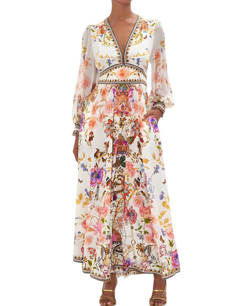 Linda Charm Maxi Dress Multi US 6 2