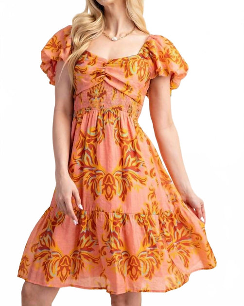 GiGiO Smocked Babydoll Dress Multi Small 2