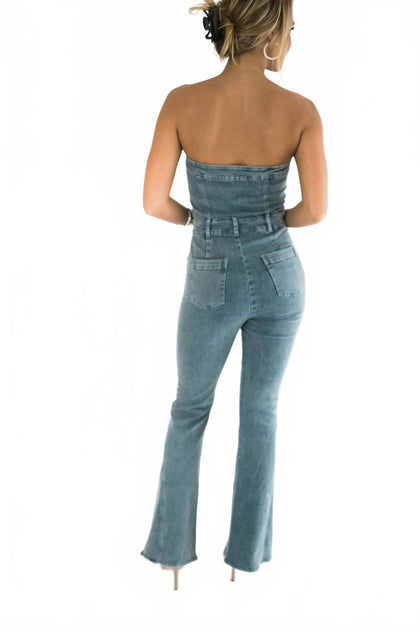 Falcon Quinn Denim Jumpsuit Blue Medium 3