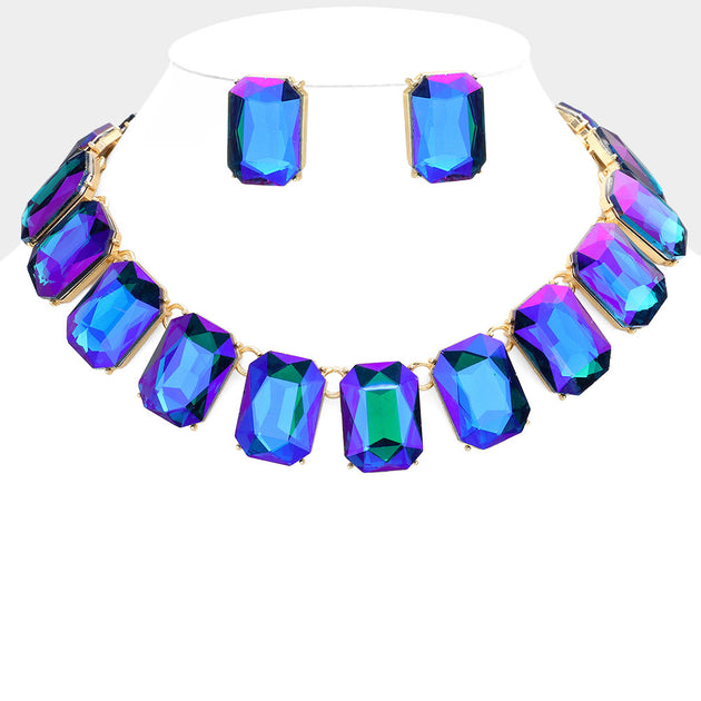 FASHNZFAB Link Necklace Green One Size 4