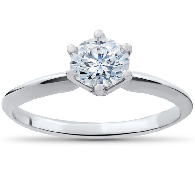 Pompeii3 Round Diamond Solitaire Engagement Ring White Gold US 9.5 2