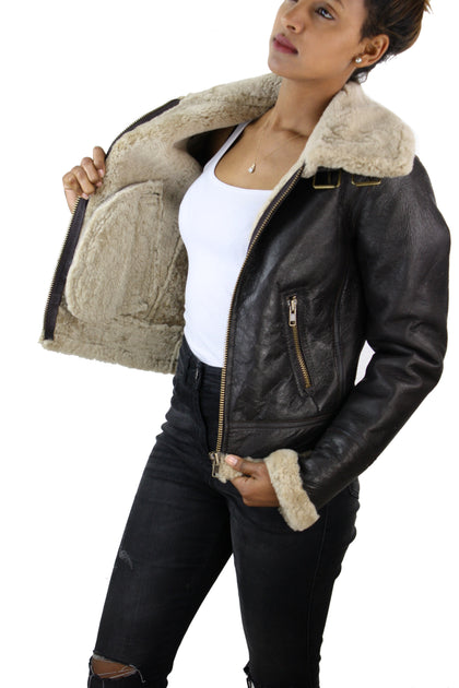 TruClothing Sheepskin Coat Black Large 4
