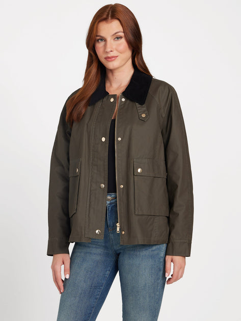 Guess Factory Tam Waxed Barn Jacket Green Medium 2