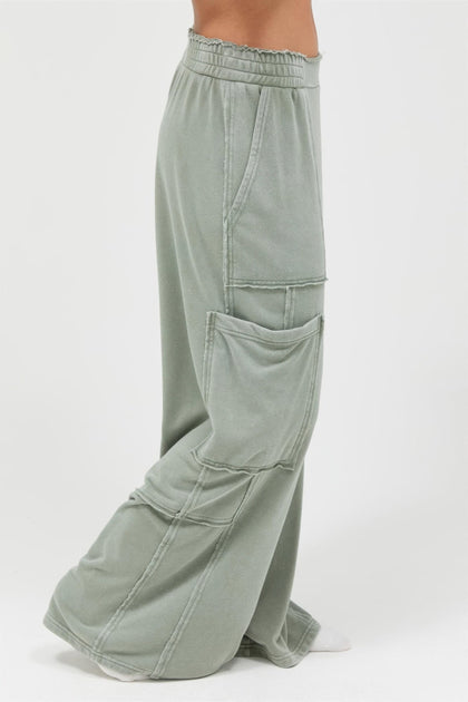 TRUEDAMES Wide Leg Cargo Pants Multi Large 5