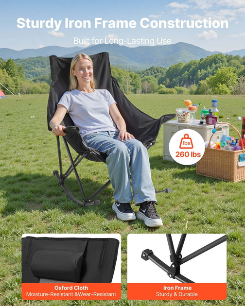 VVOR Rocking Camping Chair Black 4