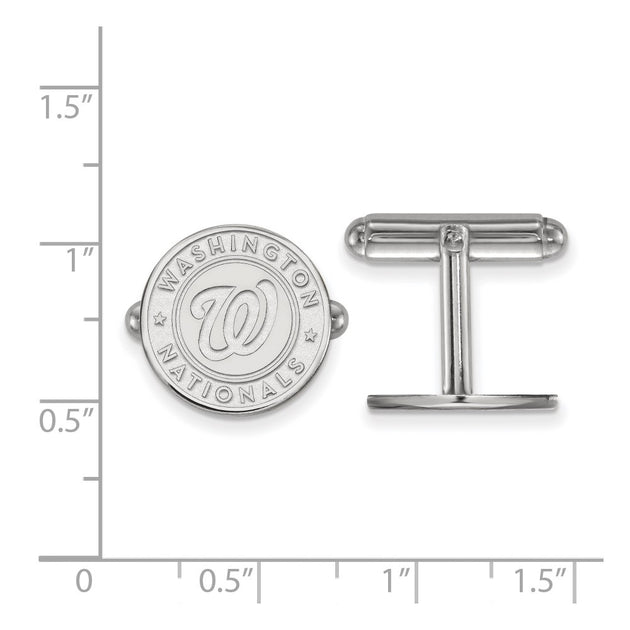 Diamond2Deal Major League Baseball Washington Nationals Cuff Links Silver 4