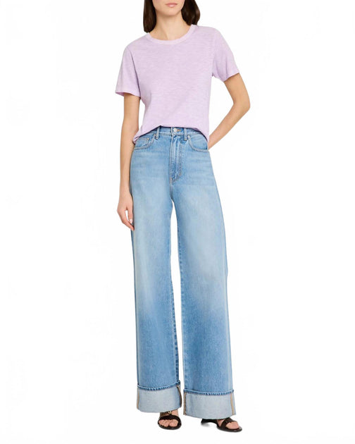 Veronica Beard Carla Cotton Crewneck Tee Violet Medium 4