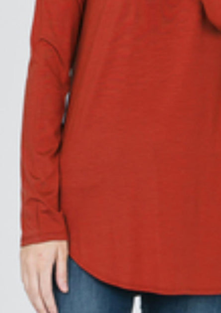 Emma's Closet Modal Long Sleeve Top Red Large 3