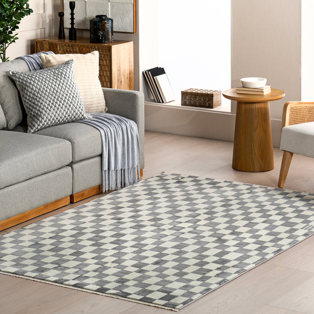 nuLOOM Dominique Abstract Checkered Fringe Area Rug 4