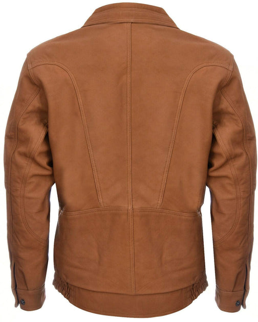 Infinity Minsk Harrington Leather Jacket Brown XS 3