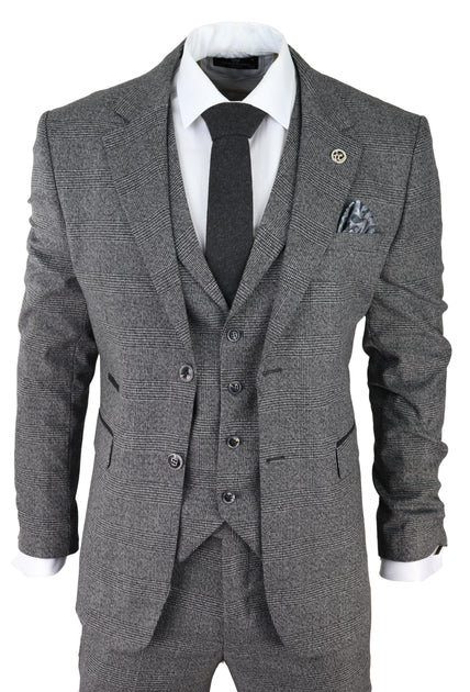 TruClothing AK-10 Herringbone Tweed Suit Grey US 36 Regular 2