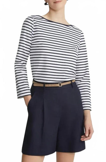 Lafayette 148 Stripe Top White Large 2