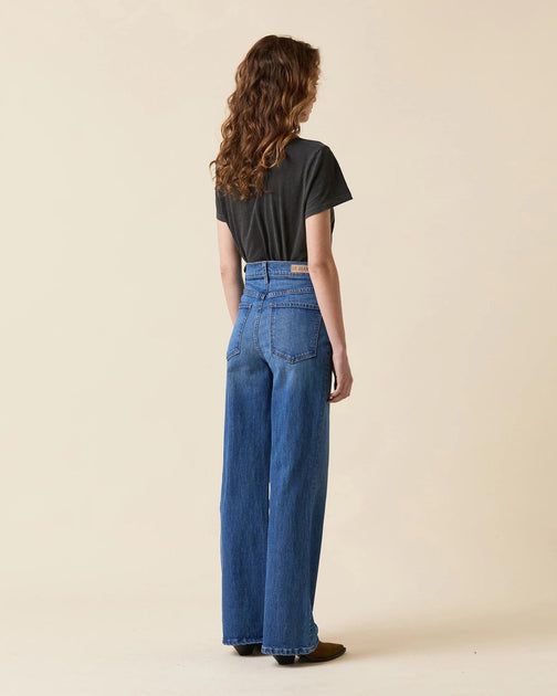 Le Jean Farrah Flare High Rise Jeans Blue 28 4
