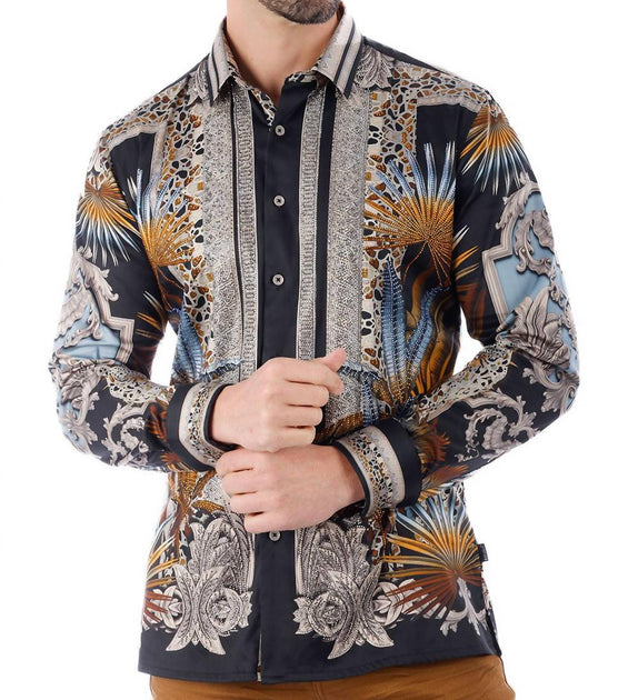BARABAS Rage Look Rhinestone Long Sleeve Shirt Black 3X 4