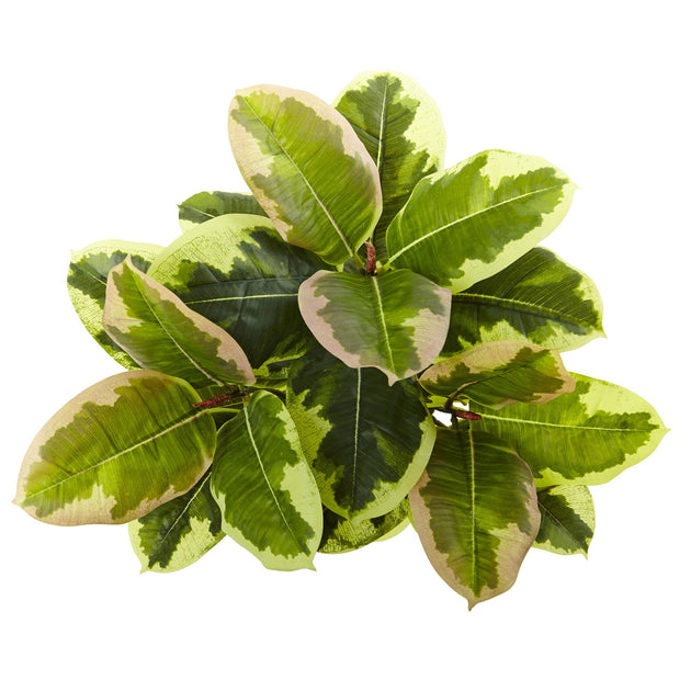 Hivvago Rubber Leaf Artificial Plant Green 23 inch 3