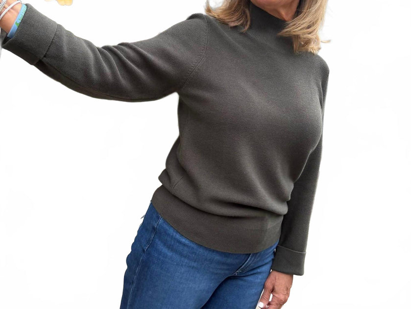 Repeat Cashmere Mockneck Top Grey XS 3
