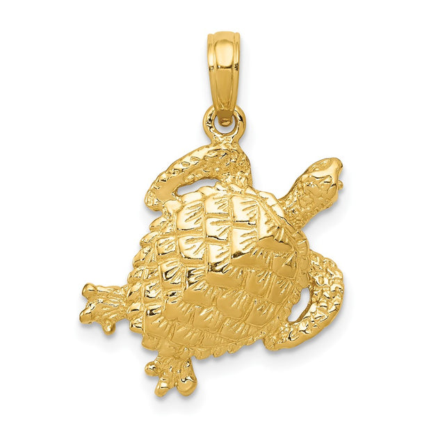 Diamond2Deal Turtle Pendant Yellow Gold 2