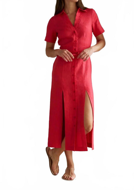 Hevron Axel Maxi Dress Red US 4 2