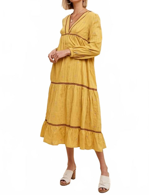 IN-LOOM Giselle Midi Dress Yellow Small 4