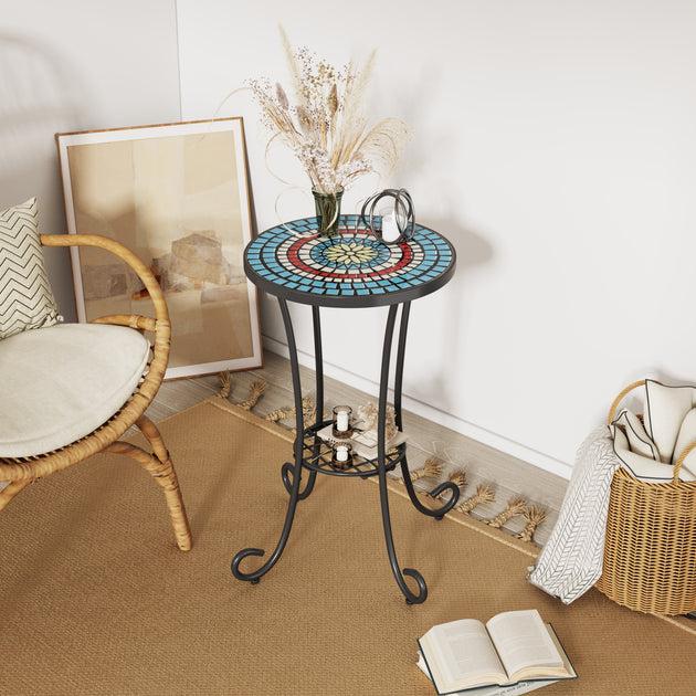 Streamdale Patio Side Table Blue/Black 2