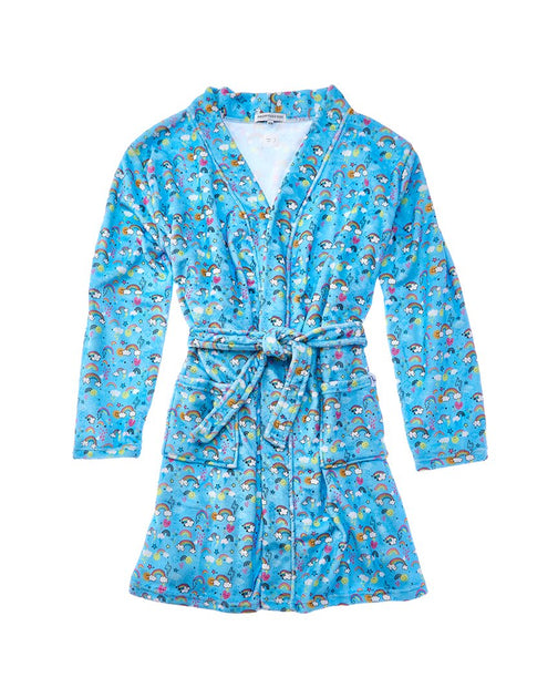 Preppy Goose Plush Bathrobe Blue Multicolor US 2T 2