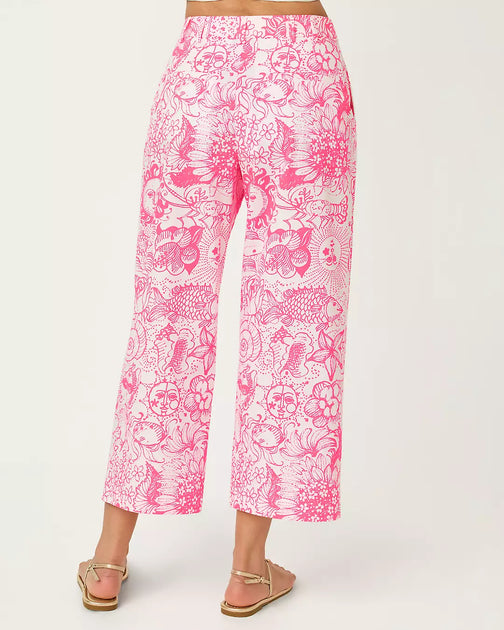 Lilly Pulitzer Mandalay Wide Leg Crop Pant Multi US 4 3