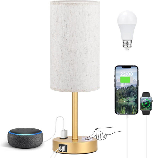 KAYESTYLE Touch Table Lamp Cream 17.4inch 2