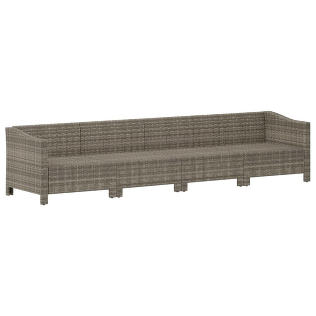 VidaXL 4 Piece Patio Lounge Set Gray Poly Rattan 6