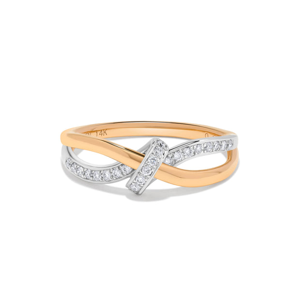 H.J. Namdar Ribbon Stack Ring 14K Two Tone Gold US 6 3