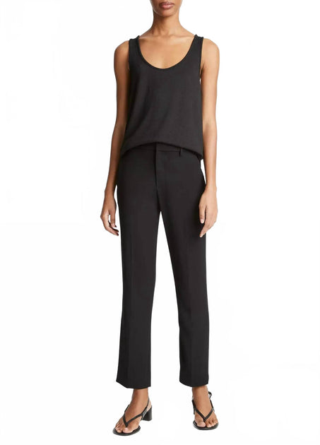 Vince Crepe Tailored Straight Leg Pants Black US 8 2