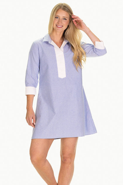 Duffield Lane The Raleigh Collared Dress Blue X-Small 2