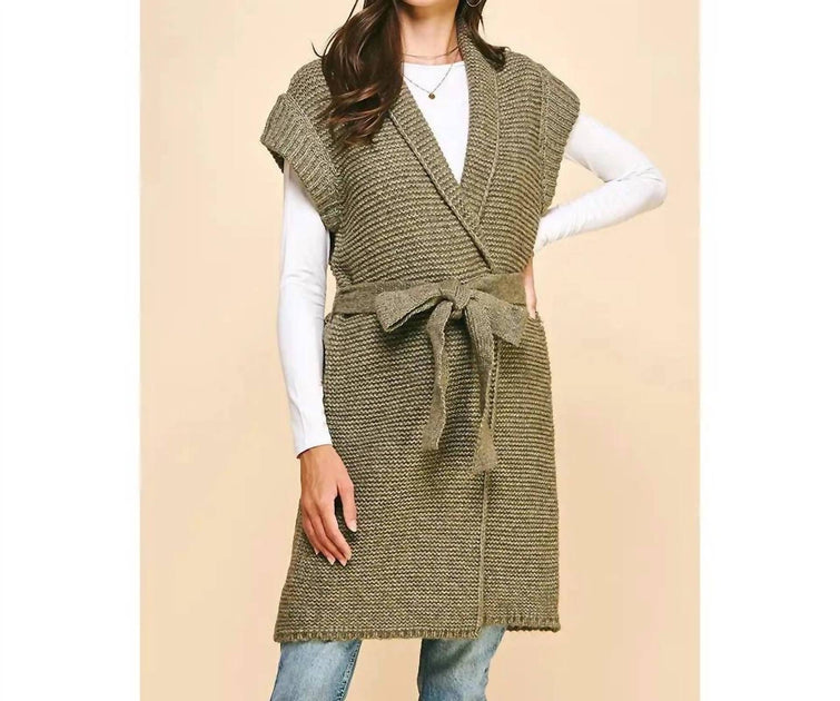 PINCH Belted Sweater Cardigan Grey Medium/Large 2