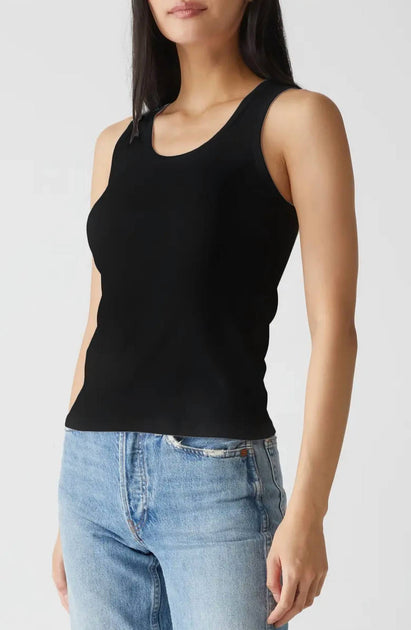 Michael Stars Juno Scoop Neck Tank Schwarz One Size 3